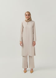 Latte Elegance Tunic in Ivory – Modest Fashion by Minnaba